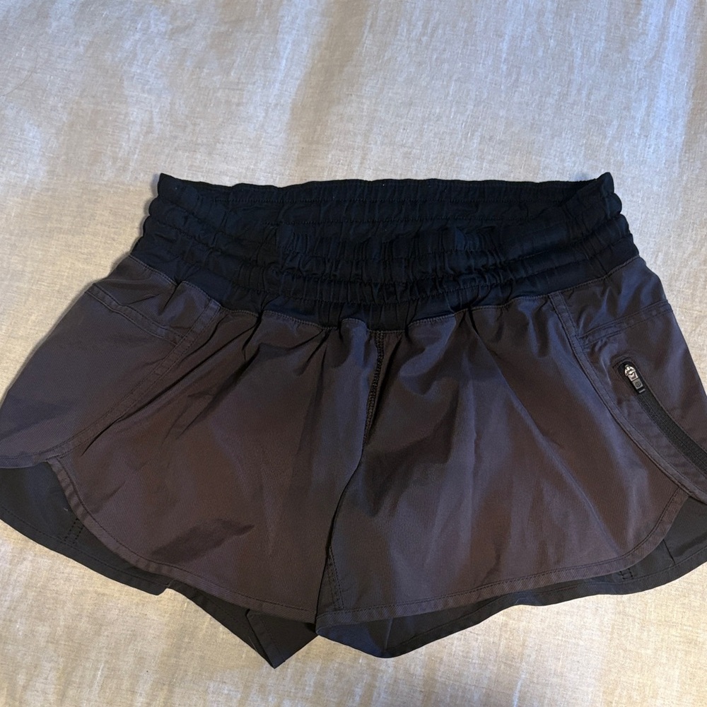 lululemon athletica Black and Gray Women's Athletic Shorts
